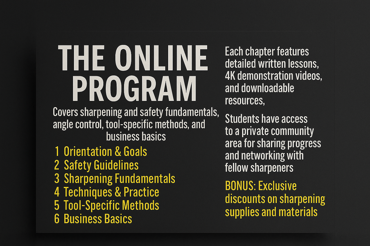 Sharpener Training Program 101